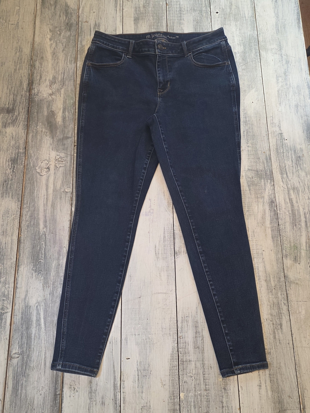 M Jeans By Maurices Women's Navy Mid Rise Skinny Jeans sz Large Regular L Reg